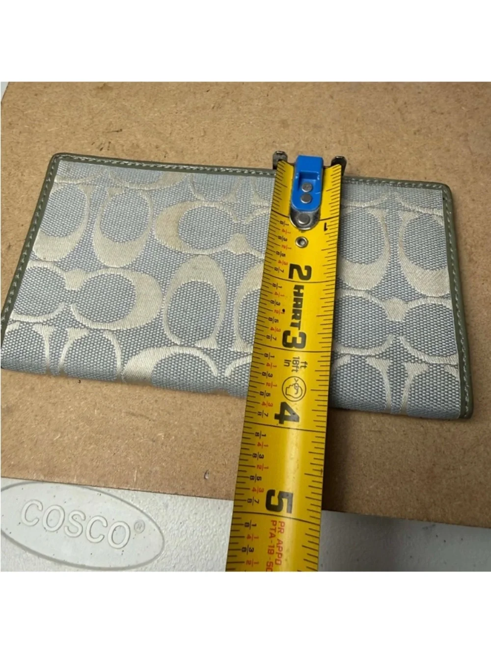 Vintage Coach Checkbook Leather Wallet Cosmetic Wristlet Various damaged